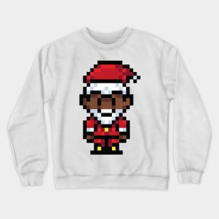 Black Santa Claus pixel art t-shirt design Crewneck Sweatshirt